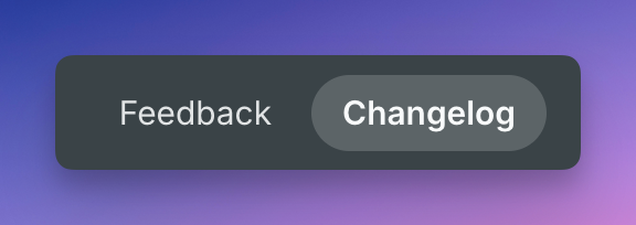 The Feedback and Changelog buttons that appear in the header.