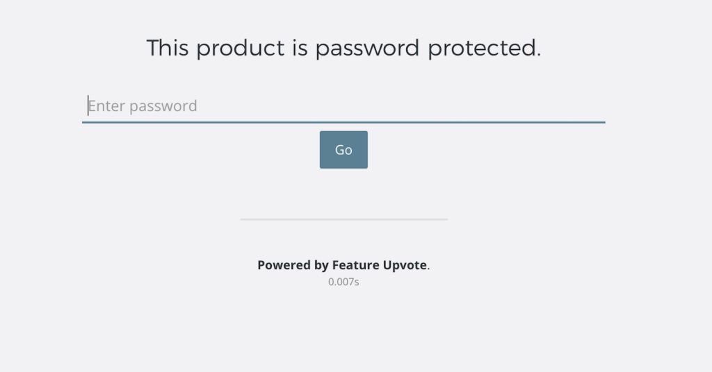 Screenshot of a password protected board