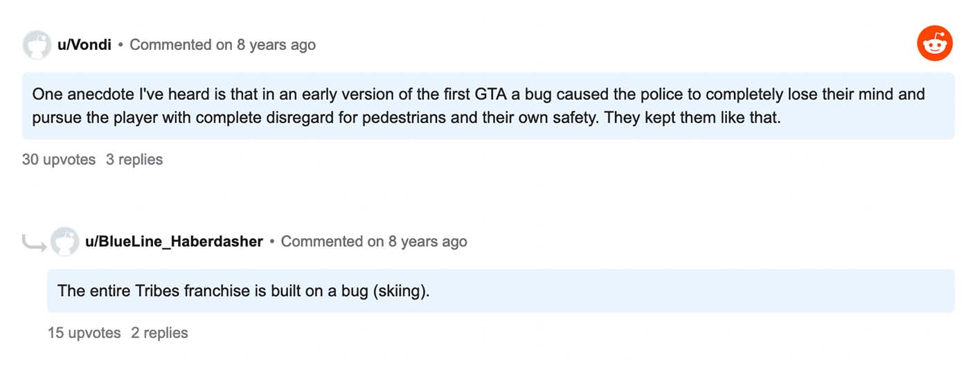 "it's not a bug, it's a feature" reddit thread