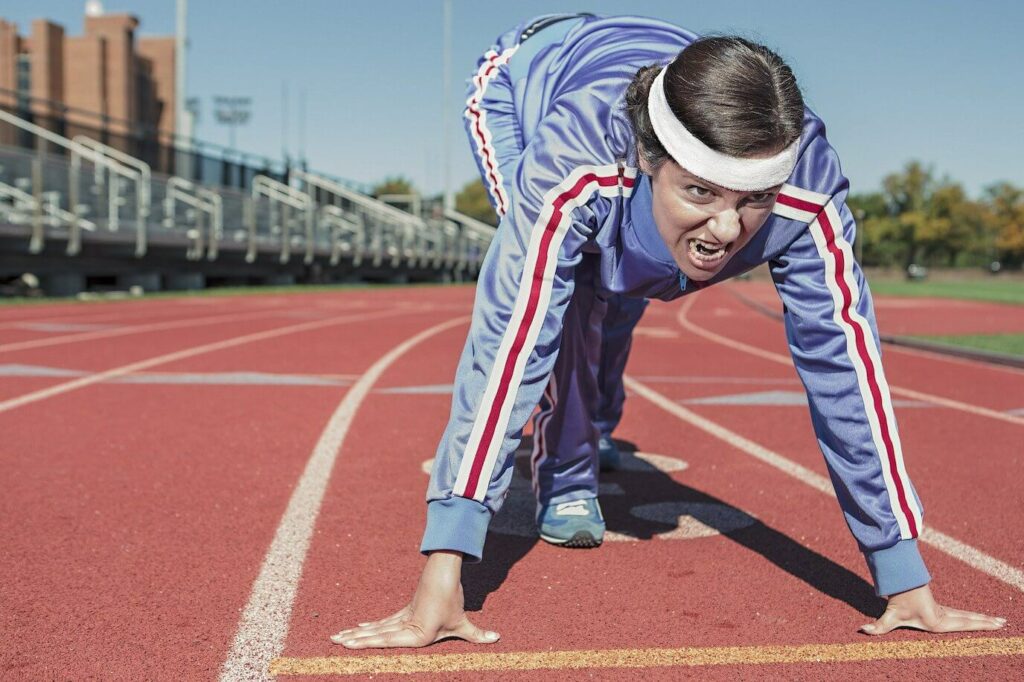 someone at the start of a race